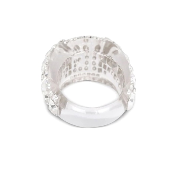 Balmain Lucite & Crystal Cocktail Ring - Picture 6 of 8